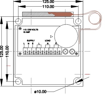 Dimension du thermostat ELTH-A5